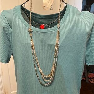 💎💎💎BOGOHO 💎💎💎Elegant Multi-Layered Silver Necklace w/Earrings